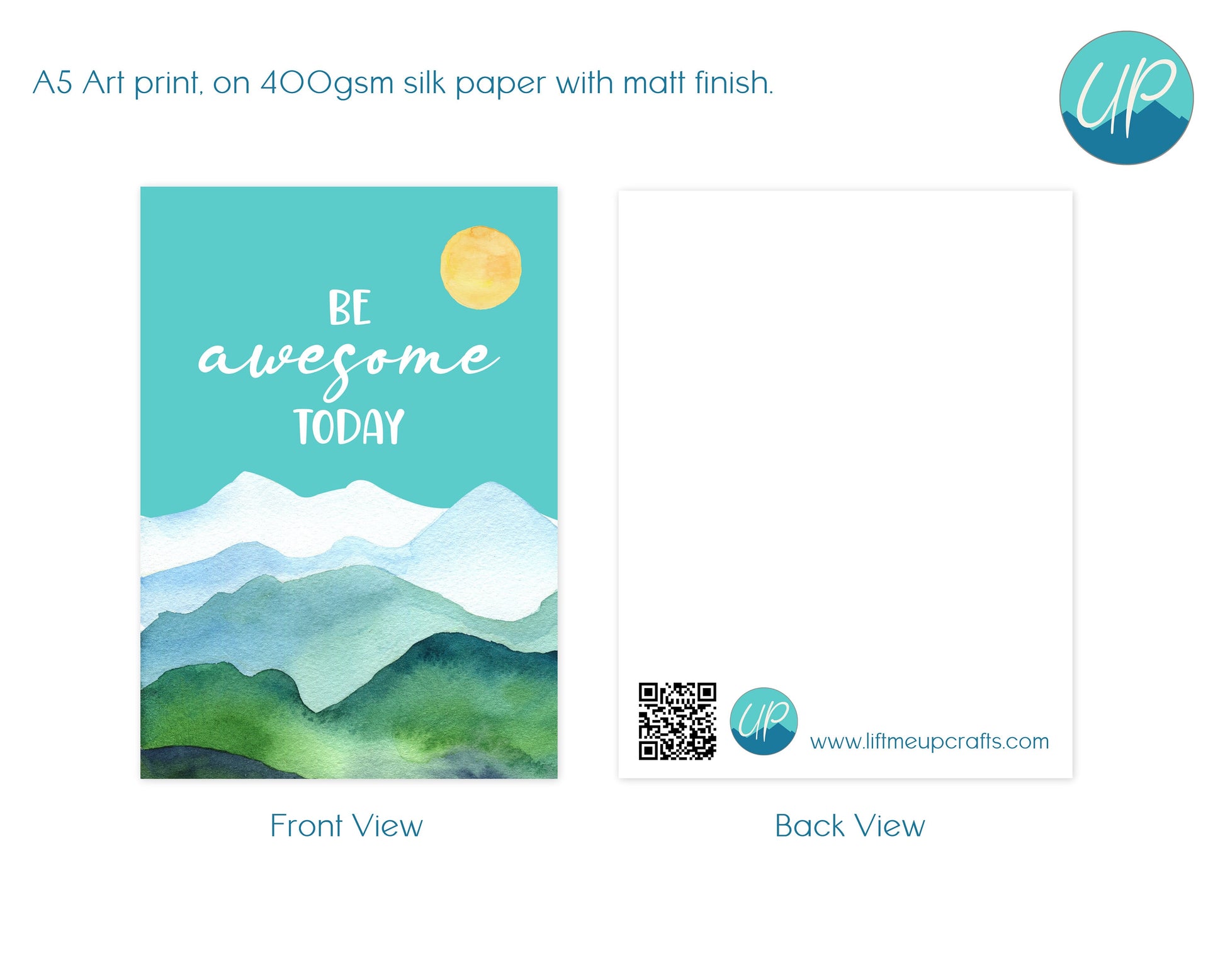 Be Awesome A5 Wall Art Print Gift Sets, Cozy Fleece Scrunchies, Candle, 500ml premium glass tumbler, Keyring, Home Decor Gift Box