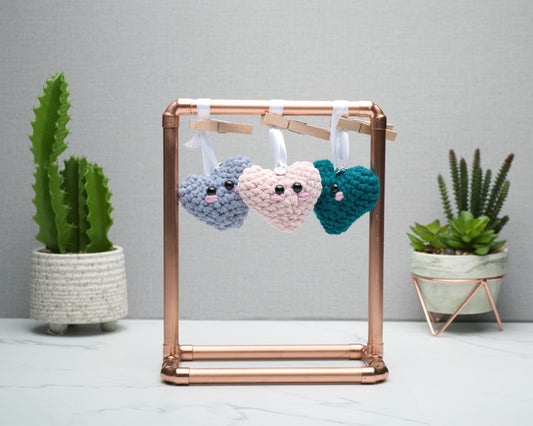 Cute Crochet Hanging Heart, Handmade Kawaii Home Decor Gift, Door Hanger, Self Care Inspirational Quotes, Pocket Hug for Friends, Self Love