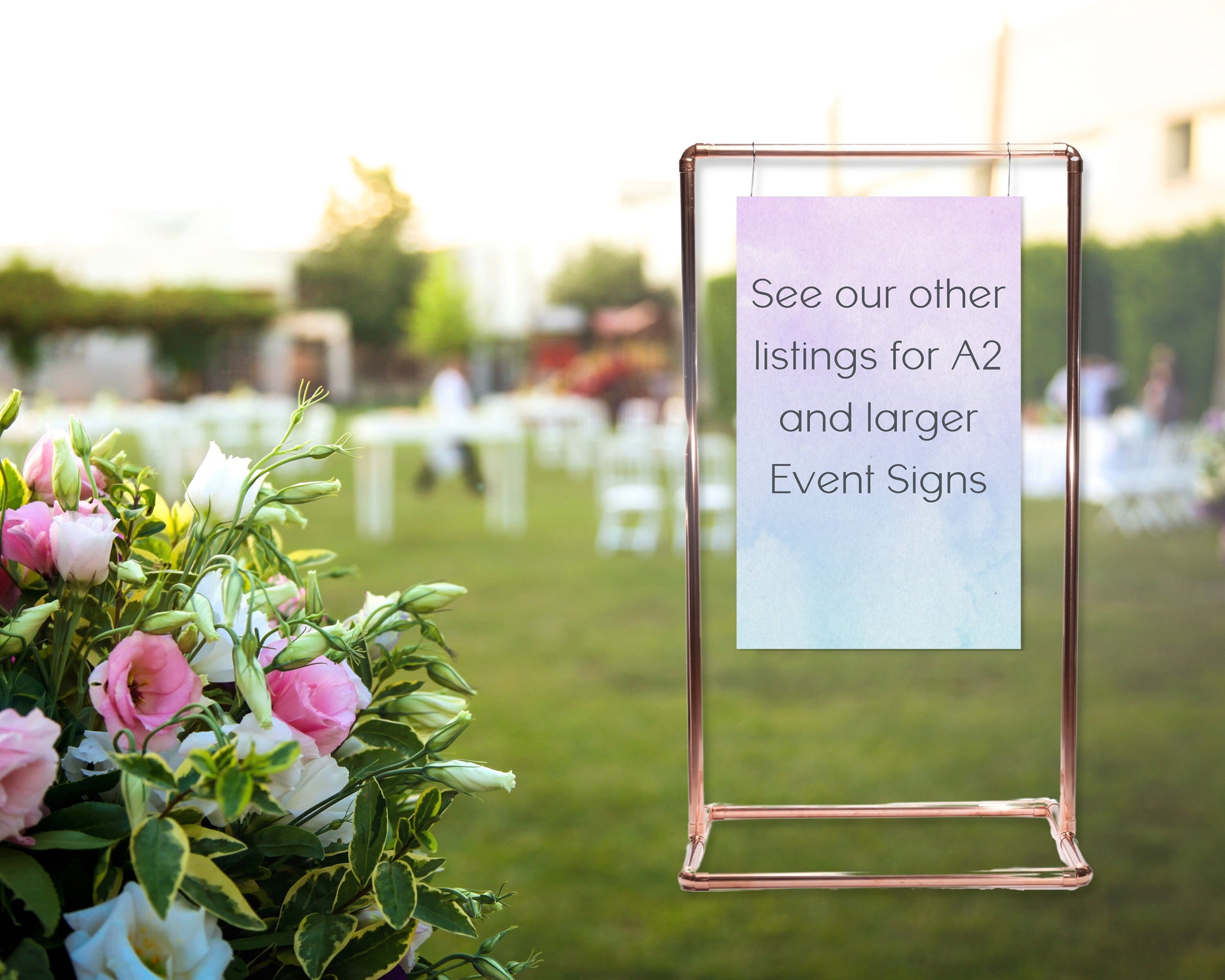 Pink Art Display Stand, Wedding Welcome Sign Stand, Table Numbers, To-do List Stand, Pink Birthday Party Decor, Copper Anniversary