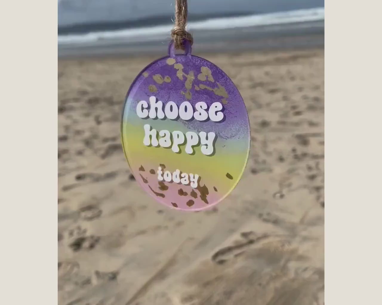 Choose Happy Today Motivational Sign, Door Hanger Bauble, Wall Hanging Decoration, Self Care Inspirational Quotes, Best Friend Gift