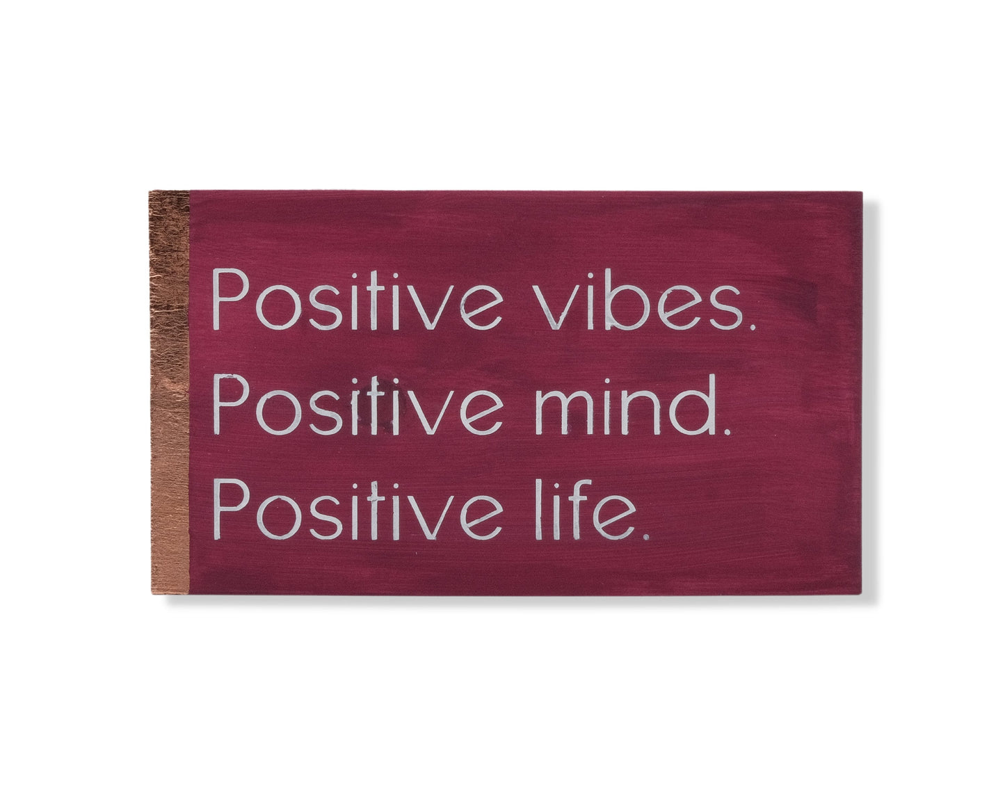 Positive Vibes Mind Life Custom Berry Wood Block Sign, Handmade Wooden Home Decor, Self Care Inspirational Quotes, Birthday, Anniversary