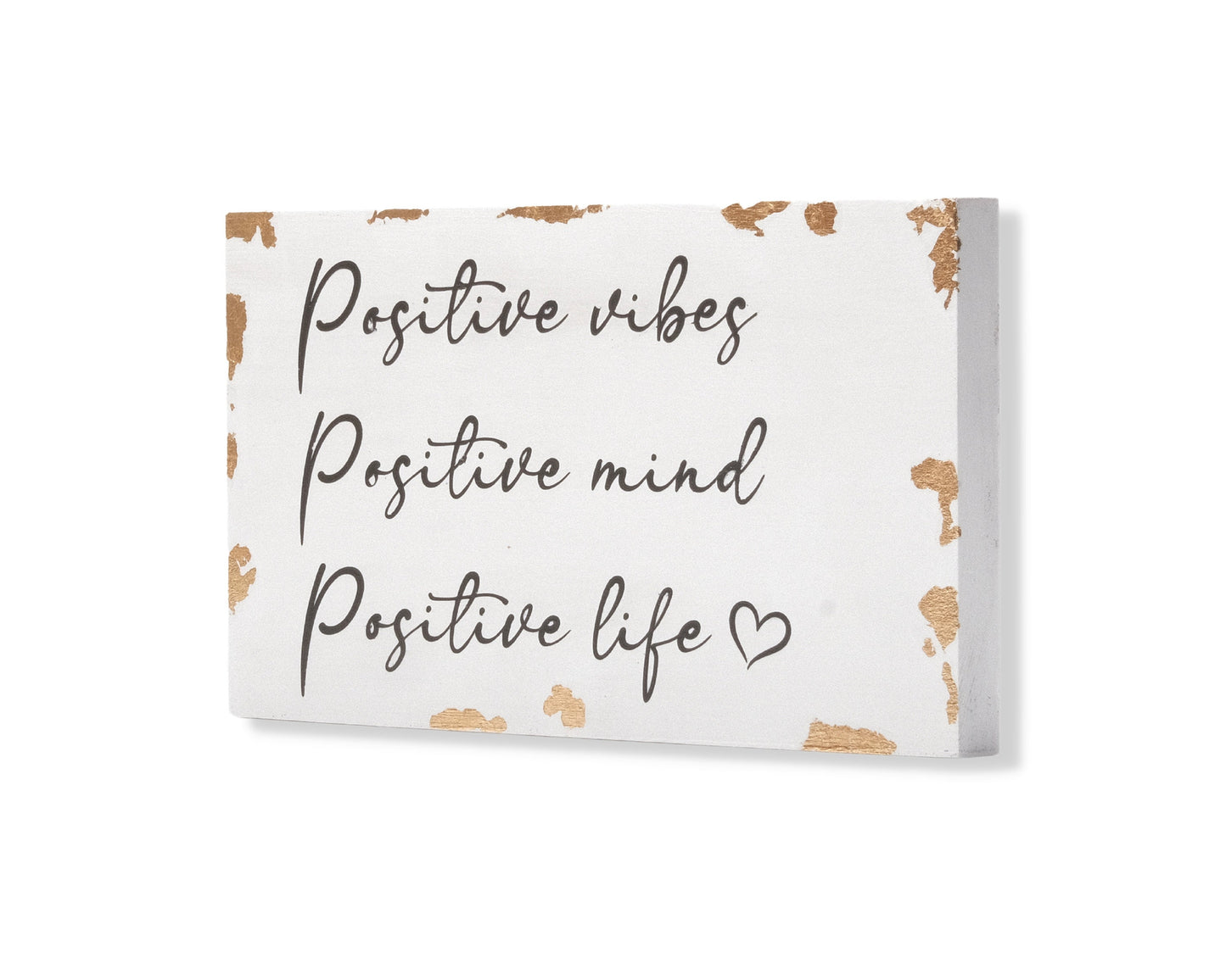 Positive Vibes, Positive Mind, Positive Life, custom wood block sign, inspirational quote, self care home decor, gift for her, gift for him