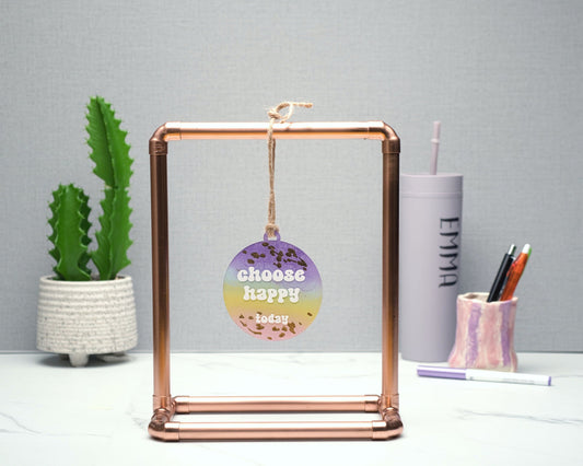 Choose Happy Today Motivational Sign, Door Hanger Bauble, Wall Hanging Decoration, Self Care Inspirational Quotes, Best Friend Gift