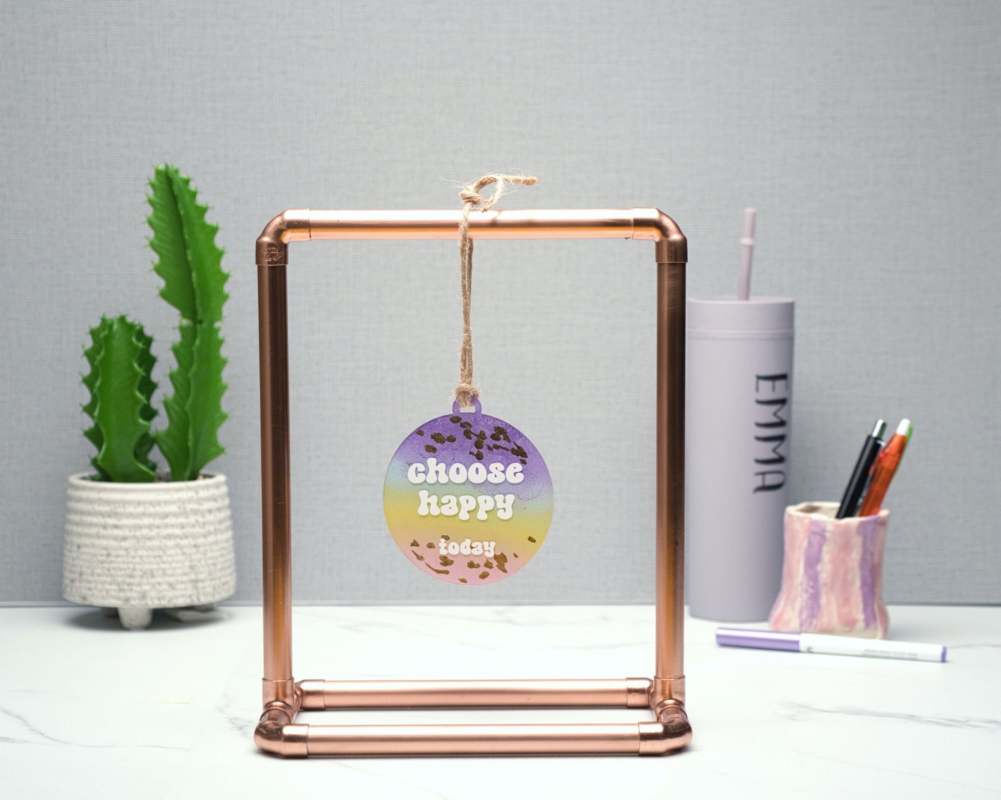 Choose Happy Today Motivational Sign, Door Hanger Bauble, Wall Hanging Decoration, Self Care Inspirational Quotes, Best Friend Gift