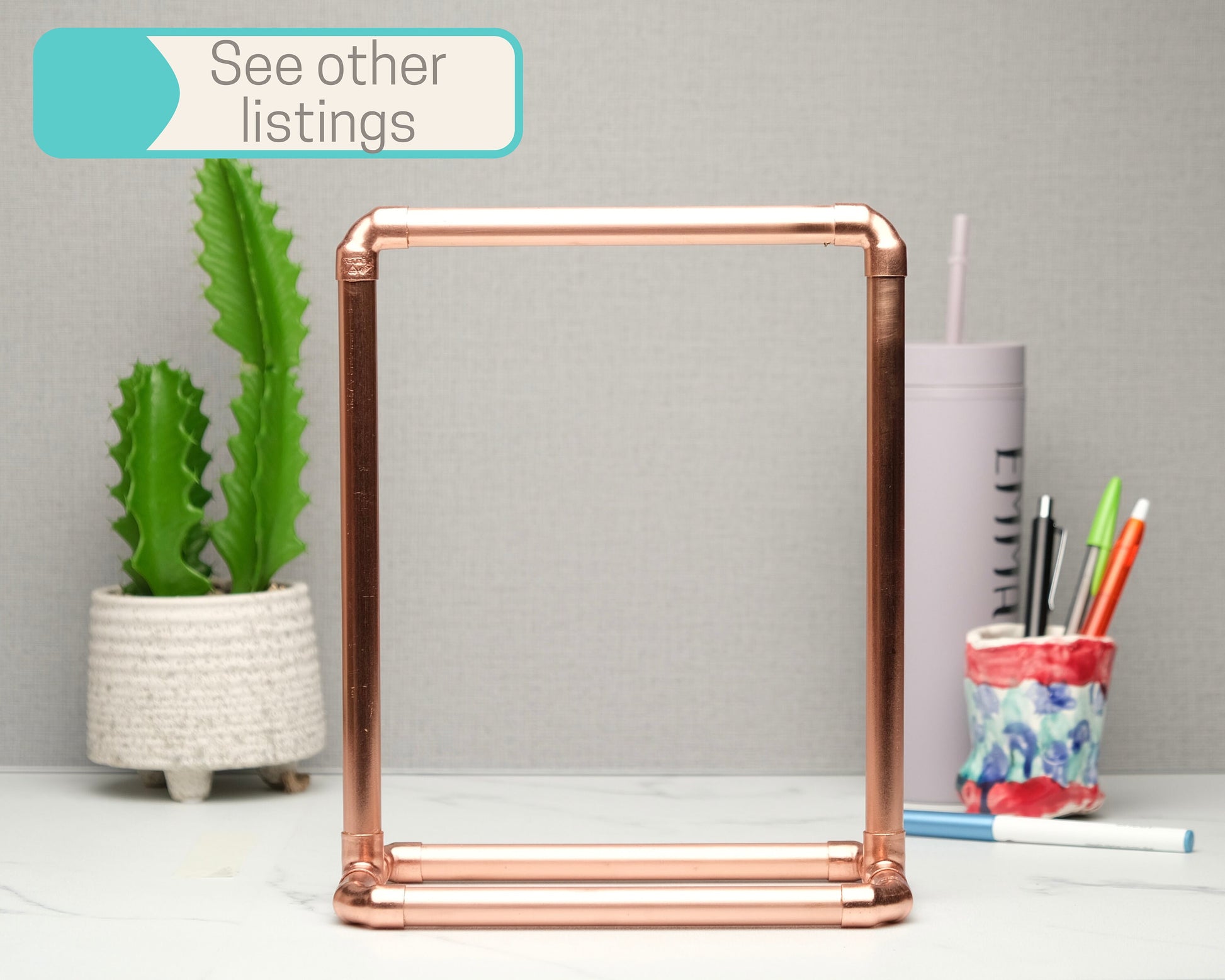 Pink Art Display Stand, Wedding Welcome Sign Stand, Table Numbers, To-do List Stand, Pink Birthday Party Decor, Copper Anniversary