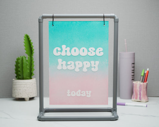 Choose Happy Today Blue to Pink Ombre Wall Art, Self Care Inspirational Quotes, A4 Wall Art, Happy Place, Best Friend Gifts, Gifts for Her