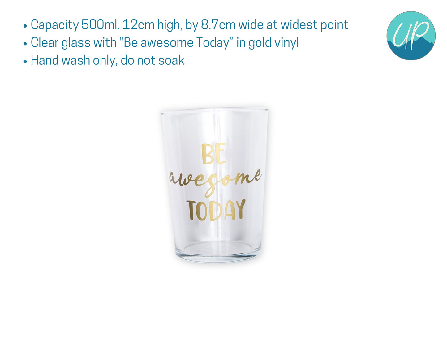 500ml Glass Tumbler Gift Sets with Positive Messages, What's Good Today, Be Awesome Today, Positive Vibes Mind Life, Gift Box