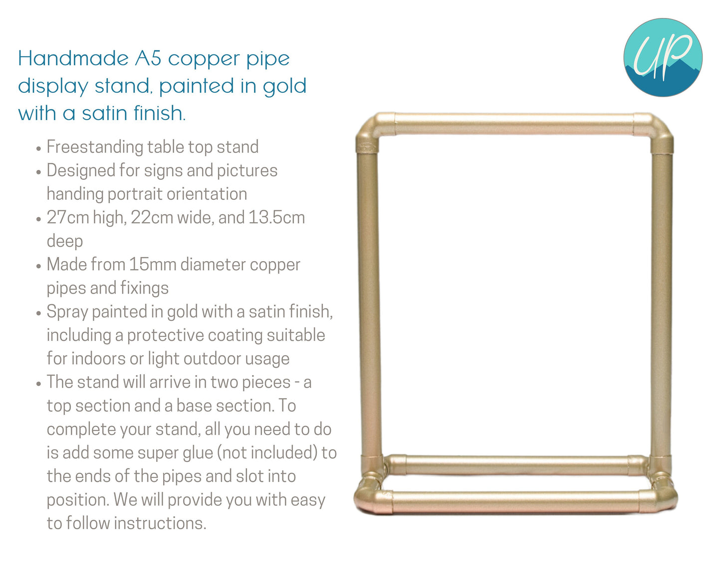 A5 Reusable Acrylic todo List with Gold Copper Pipe Display Stand, Wall Art Gift Sets in Multiple Sizes, What's Good Wall Art Home Decor