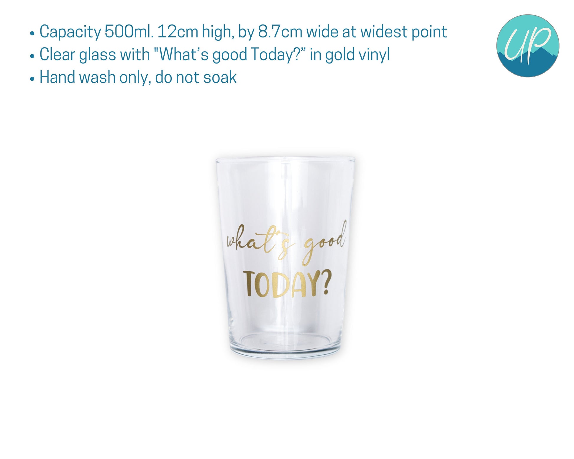 Positive Thinking Small Woodblock Gift Sets, What's Good Today 500ml Premium glass tumbler, Gold Candle, Home Decor Gift Box