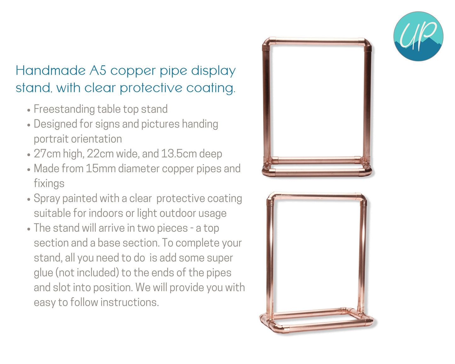 A5 Be Awesome Reusable Acrylic todo List with Copper Pipe Display Stand, Gift Sets in Multiple Sizes, keyring, Dry Wipe Marker, Gift Box