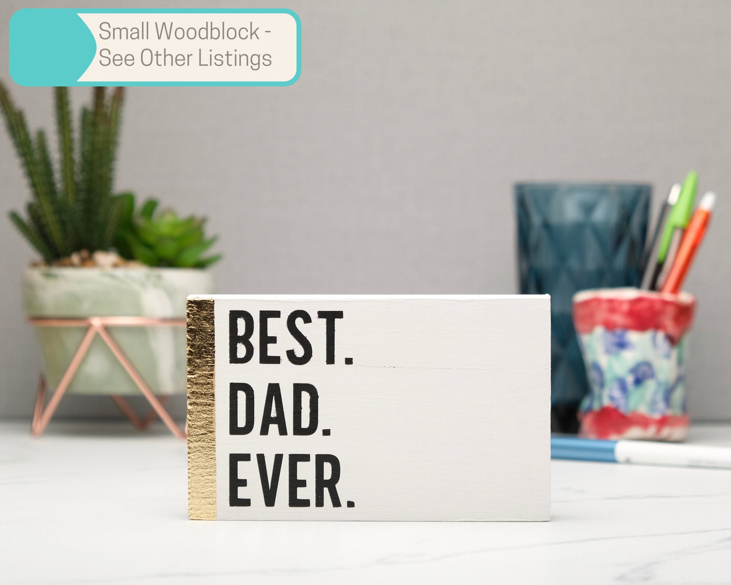 Personalised Best Dad Ever Faux Leather Bookmark, Handmade Pastel Gift for Book Lovers, Self Care Inspirational Quotes, Father's Day Gift